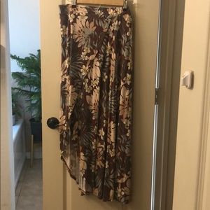 CharlotteRusse  high-low tropical floral skirt